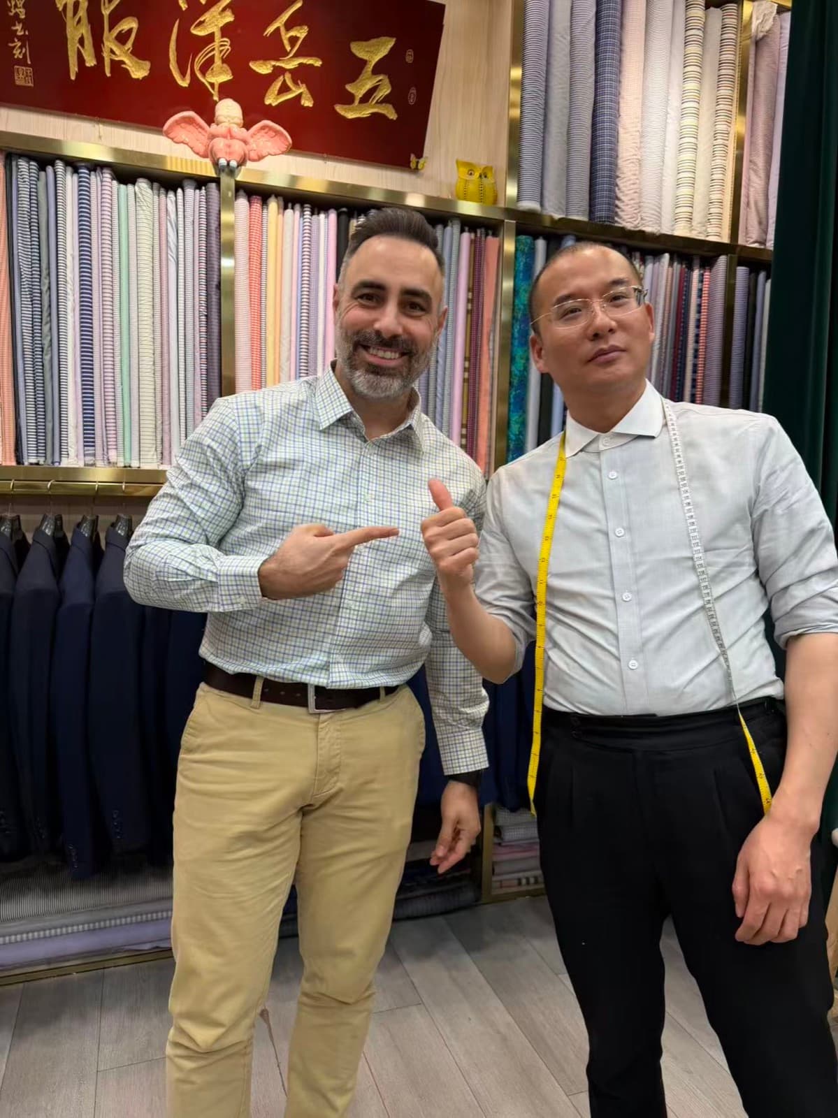 Bespoke suit jacket crafted in Shanghai
