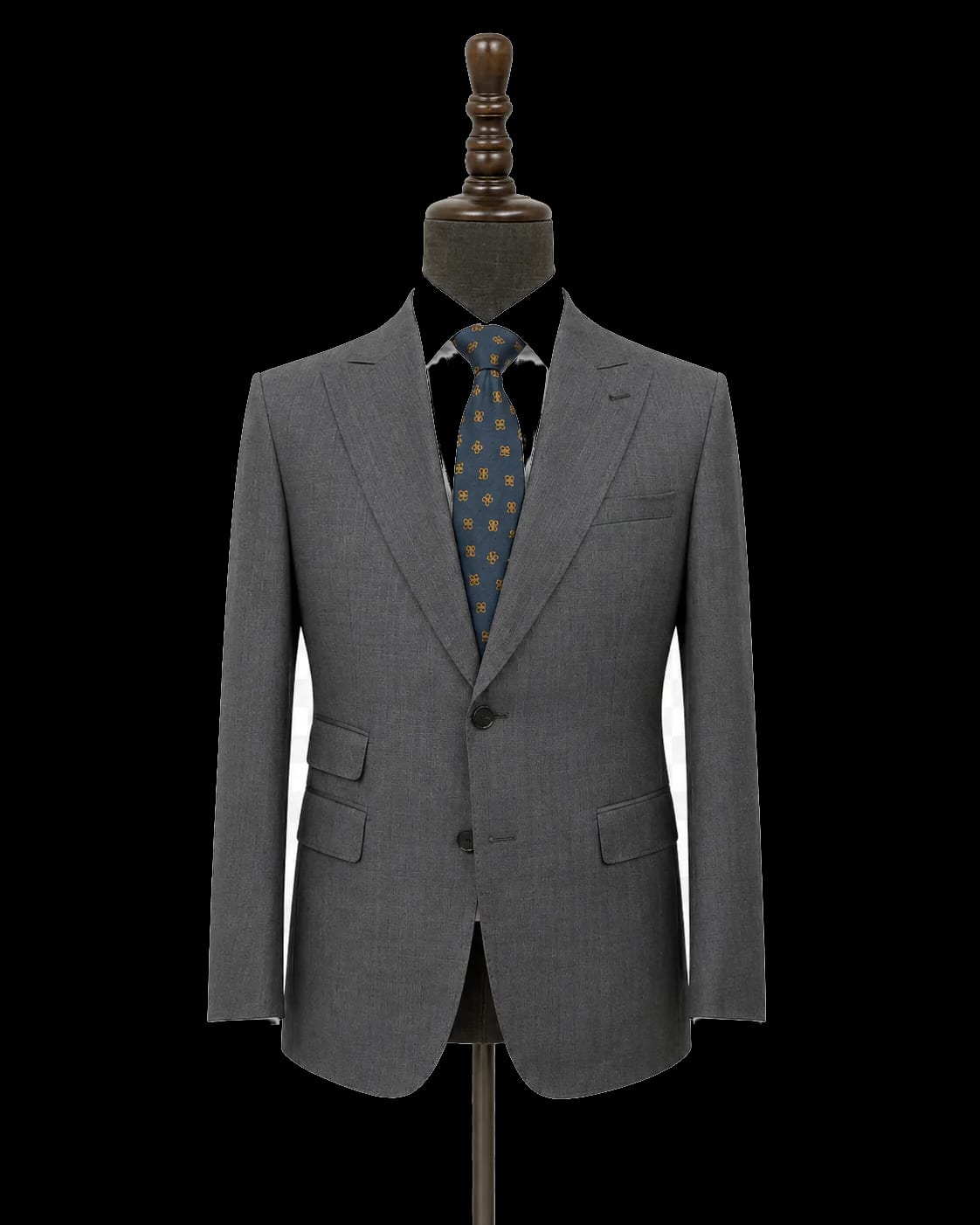 Grey business bespoke jacket front view for Shanghai custom tailoring