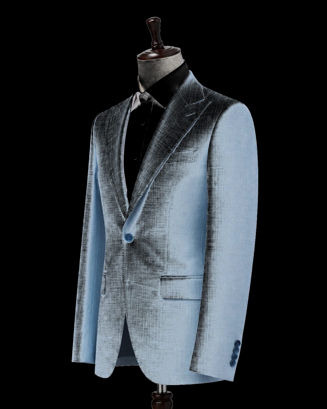 Light blue casual custom blazer side view