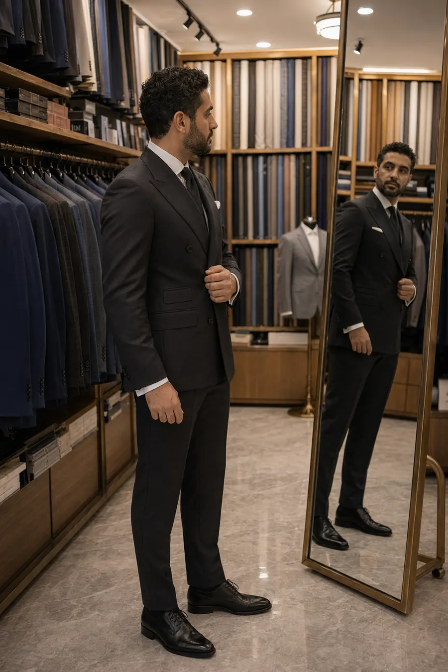 Shirt and suit detail at Wuyue Shanghai