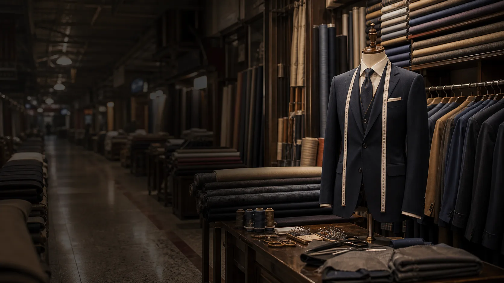 South Bund Fabric Market in Shanghai mit Wuyue in Shop 256